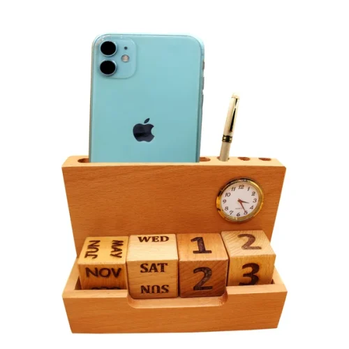 WoodenPenStandWithLcCalendar..